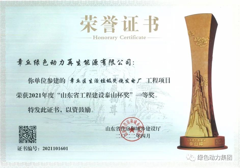 三亿章丘项目荣获“泰山杯”一等奖